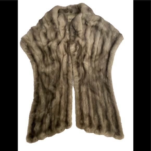 Emba Cerulean Blue Mink Bolero Stole - Picture 2 of 14